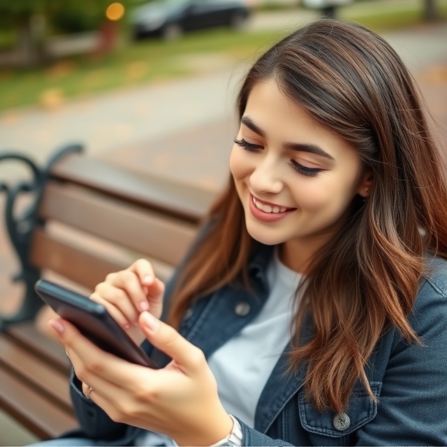 A smiling person using a smartphone to browse a website - Webnit Solutions